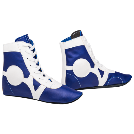 Купить Обувь для самбо SM-0102, кожа, синий Rusco в Звенигороде 