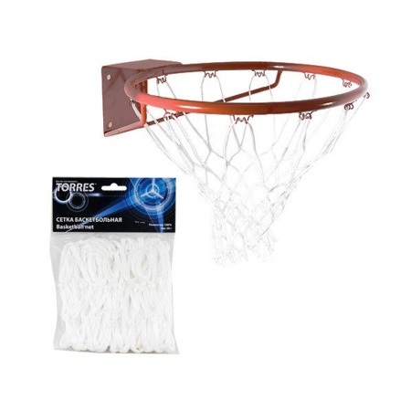 Купить Сетка баскетбольная Torres, нить 4 мм, белая в Звенигороде 